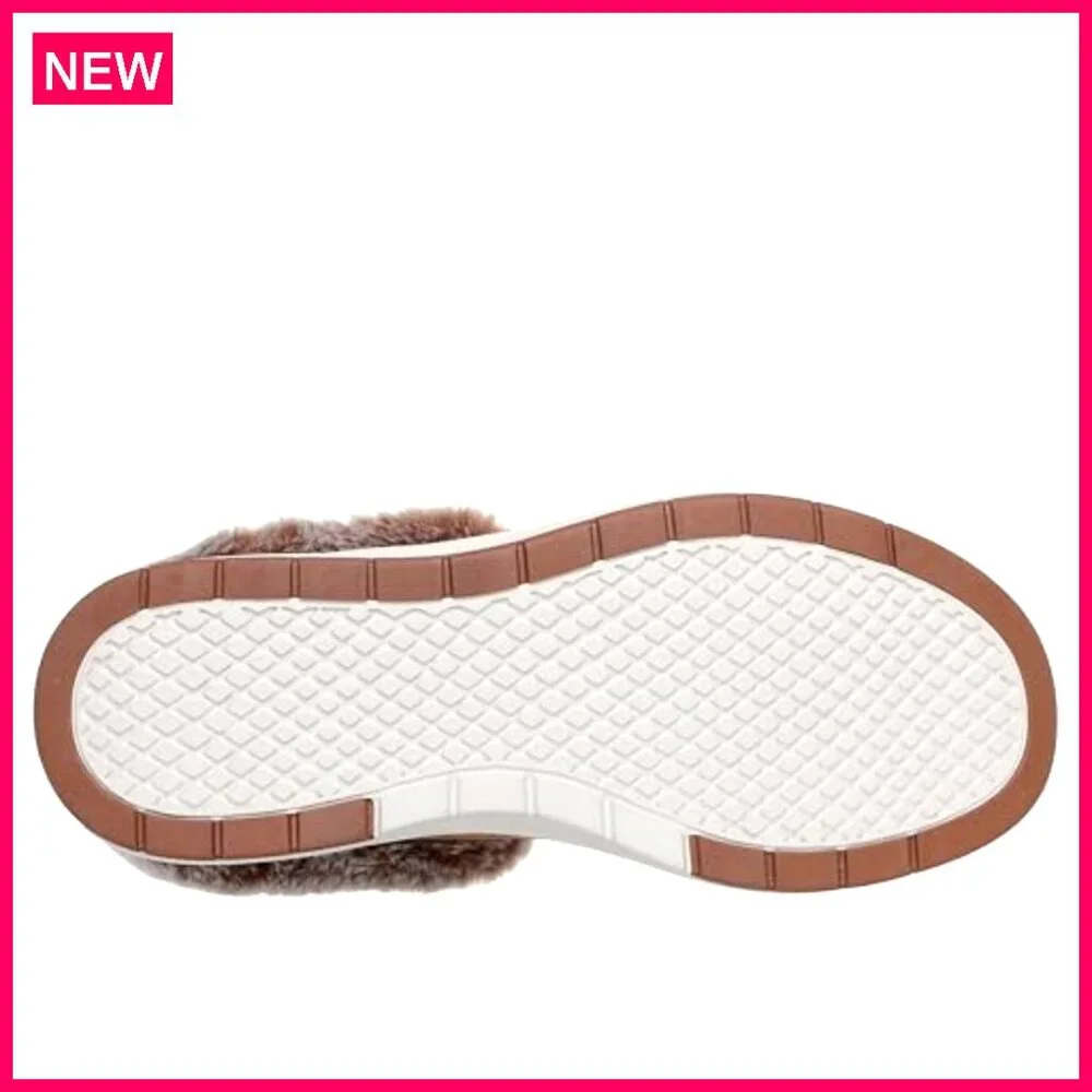 Women's Vegan Leather Boots with Faux Fur Collar & Memory Foam - Picture 3 of 6